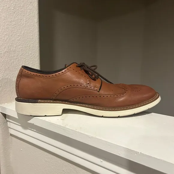 Cole Haan Go To Wingtip Oxford Men's 13 M British Tan C34120 Leather Dress