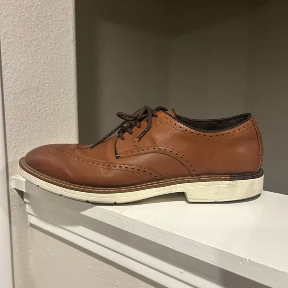 Cole Haan Go To Wingtip Oxford Men's 13 M British Tan C34120 Leather Dress