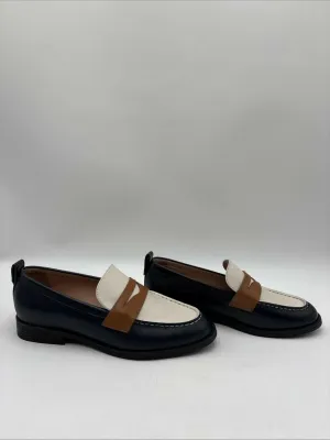 Cole Haan Women's Stassi Penny Loafers Navy/White Size 7B