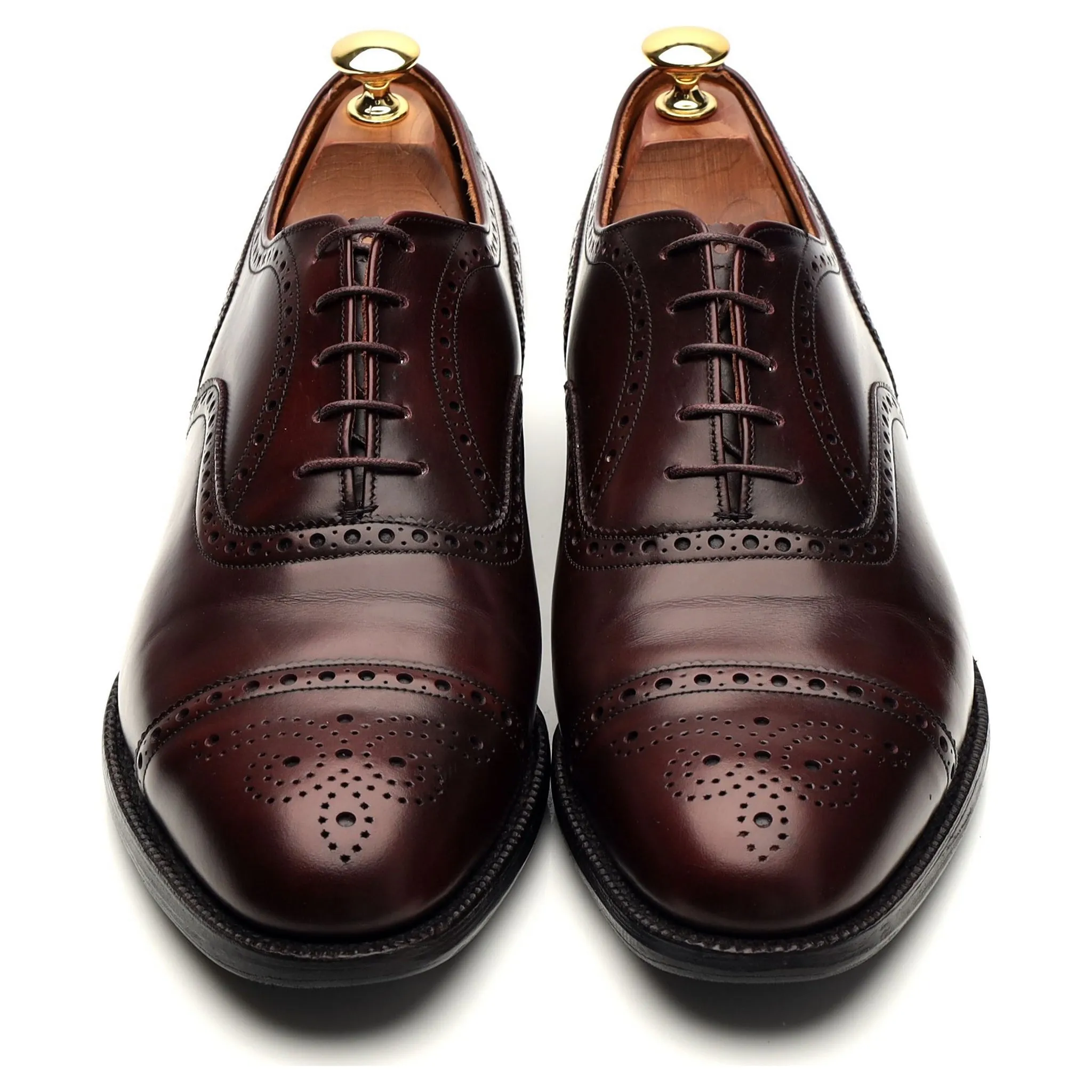 'Crantock' Burgundy Leather Oxford Brogue UK 9 F