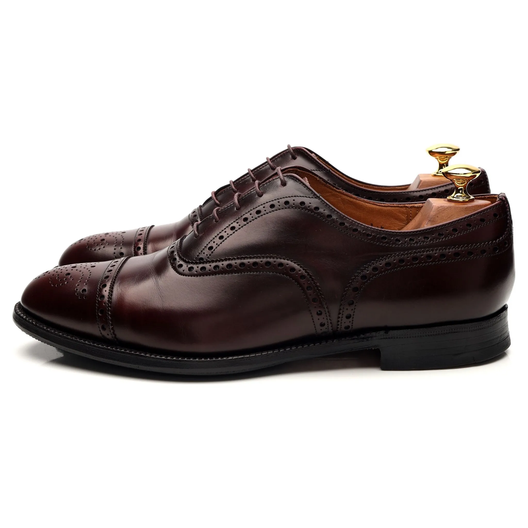 'Crantock' Burgundy Leather Oxford Brogue UK 9 F
