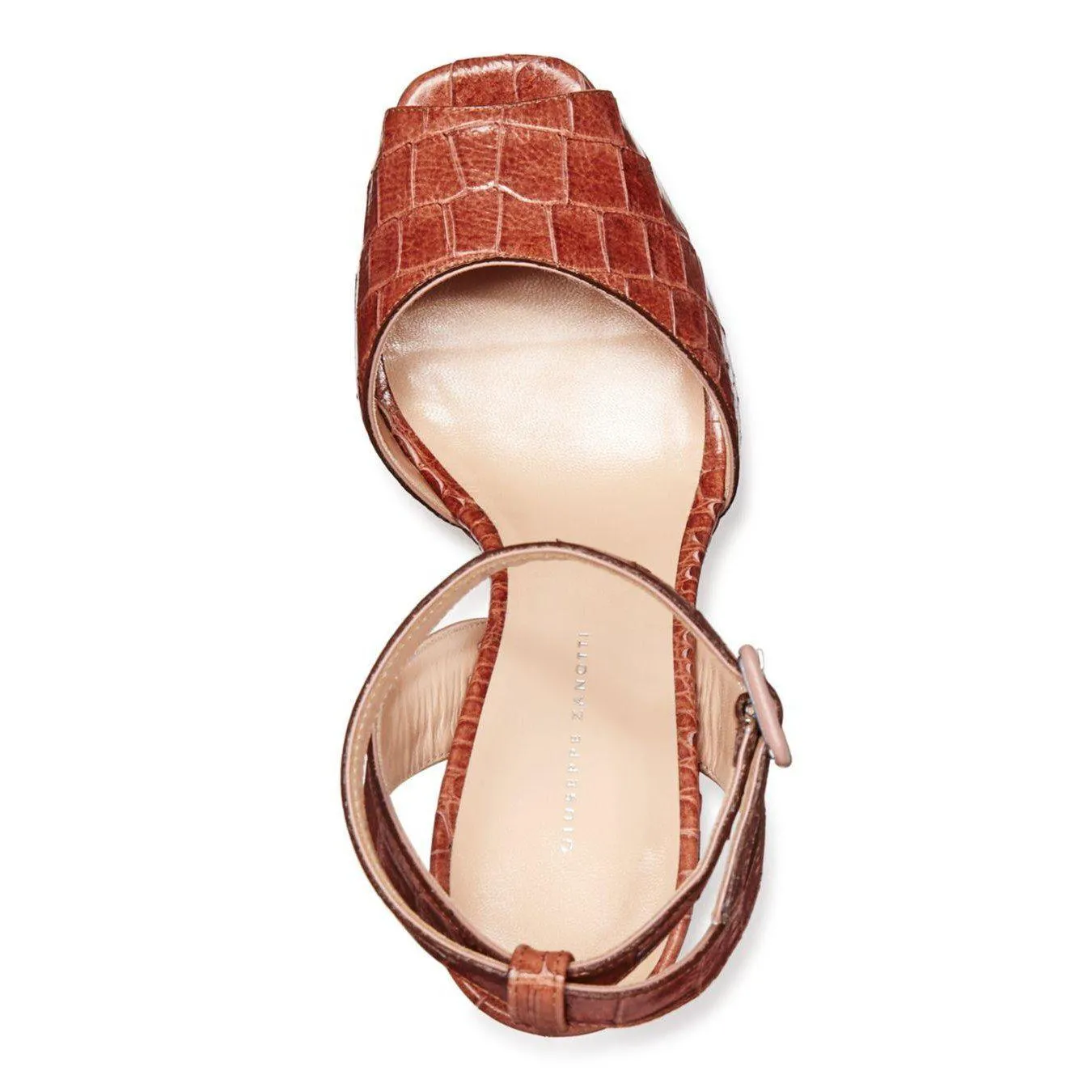 Croc-Embossed Chunky Platform Sandals