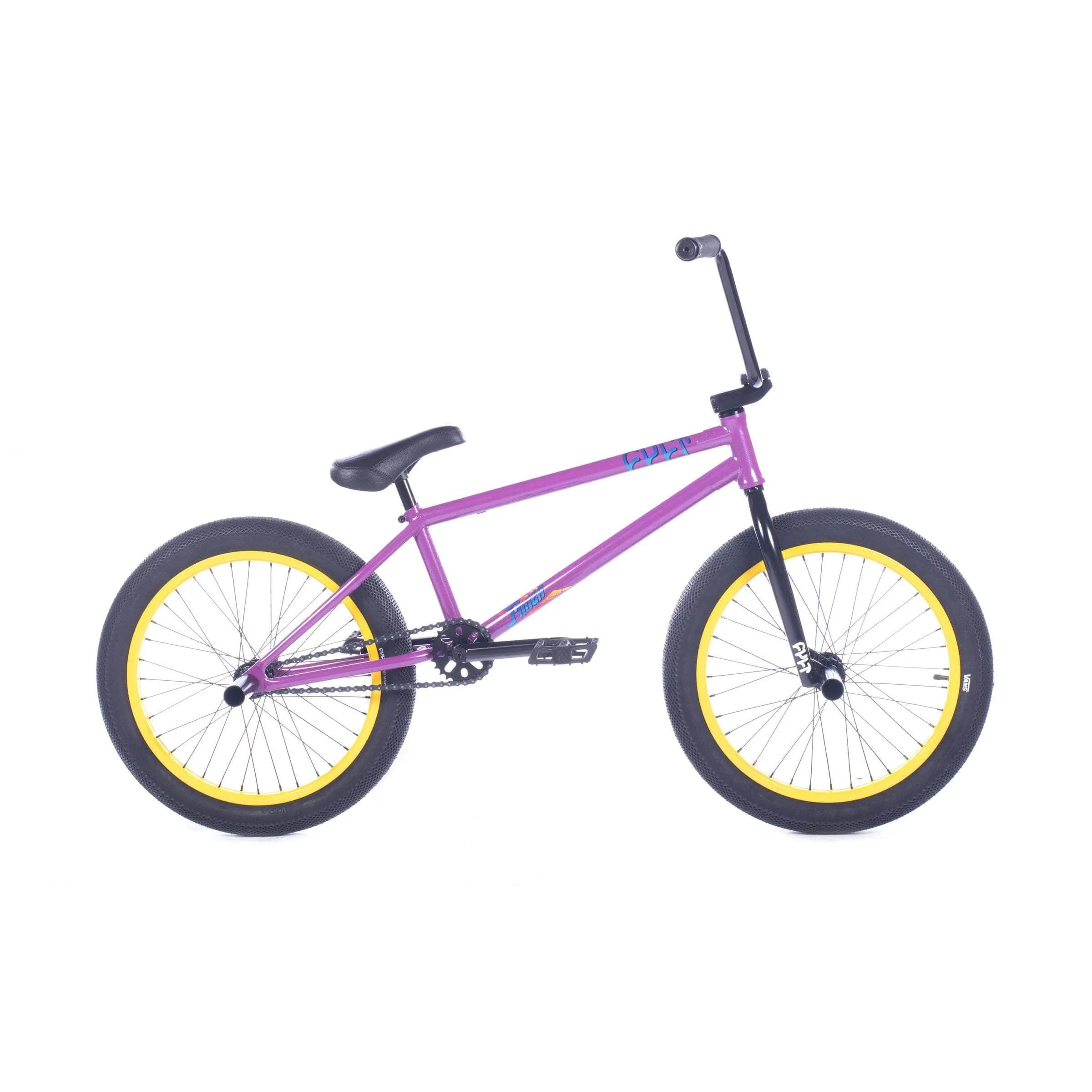 Cult 2024 Devotion Panza 21" TT Bike Purple with Yellow Rims