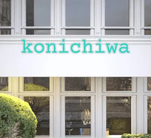 Custom text: konichiwa