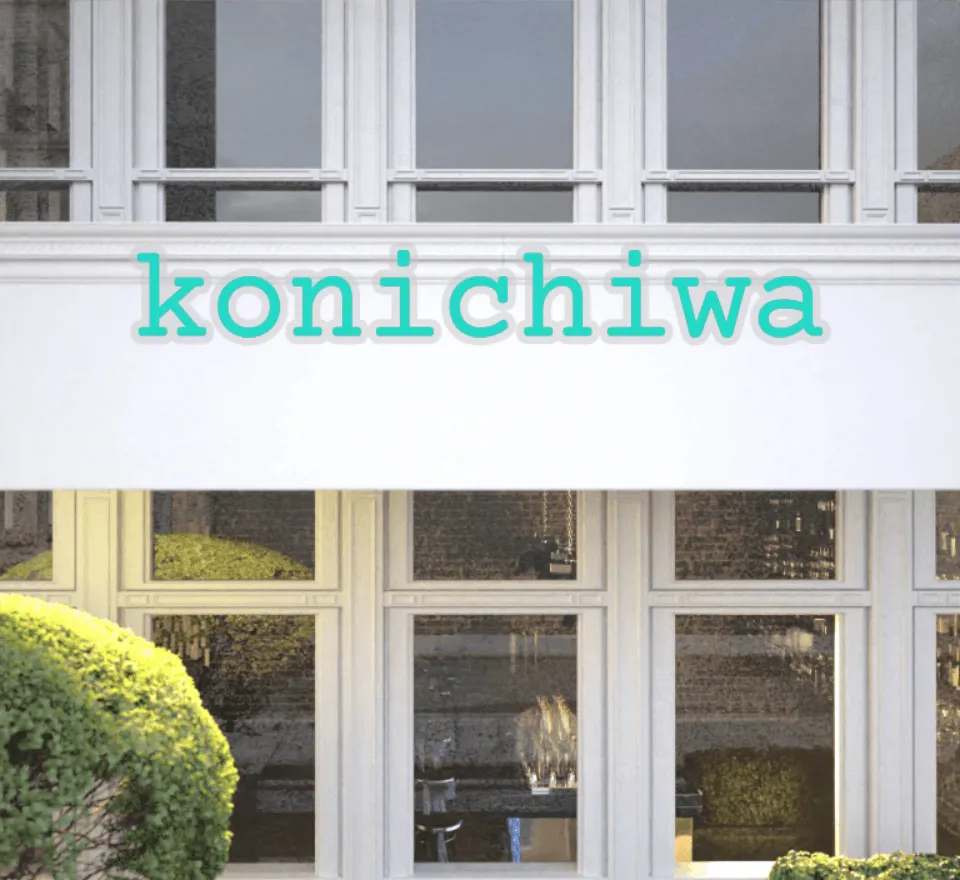Custom text: konichiwa