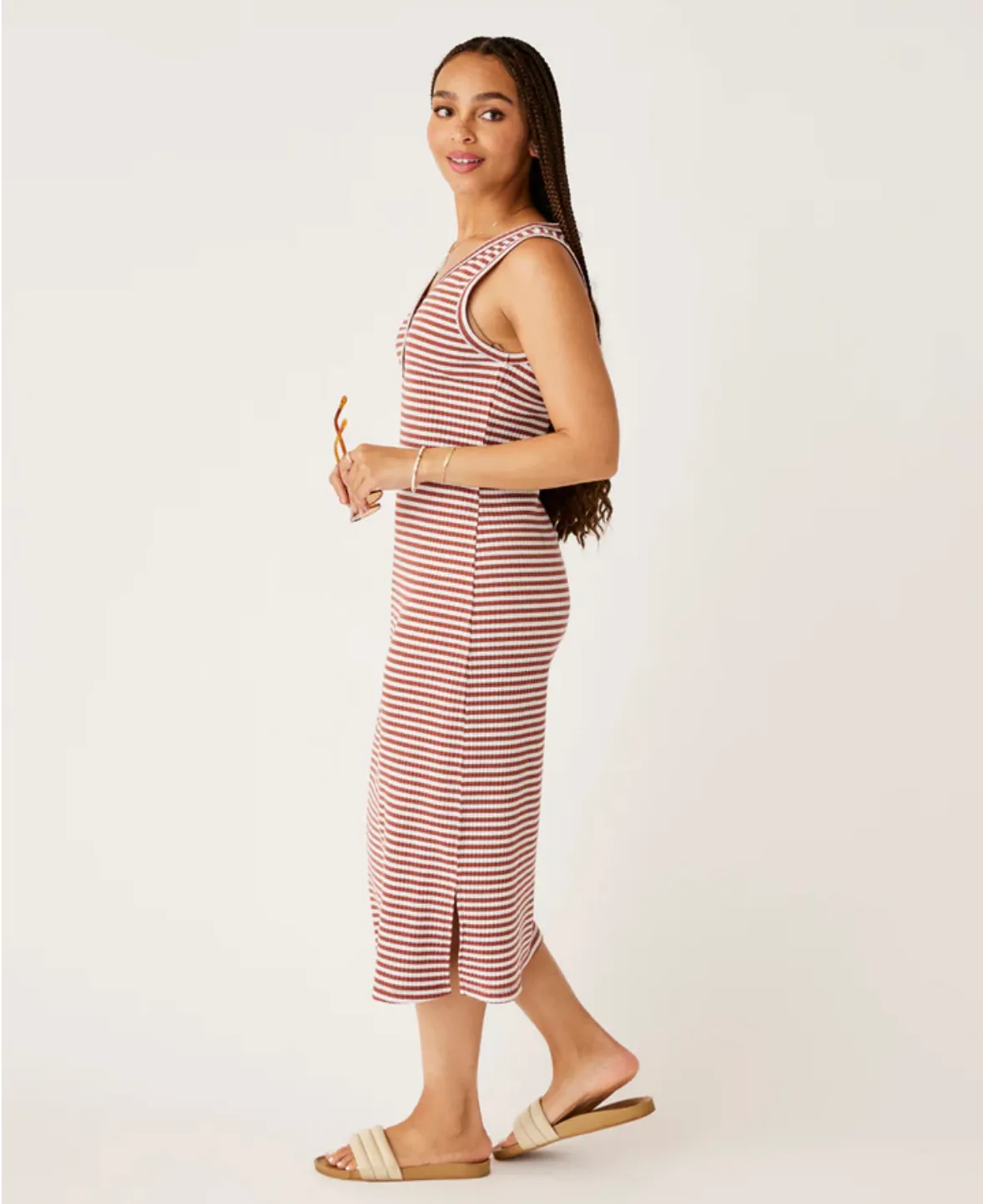 D Elodie Rib Dress - penny stripe