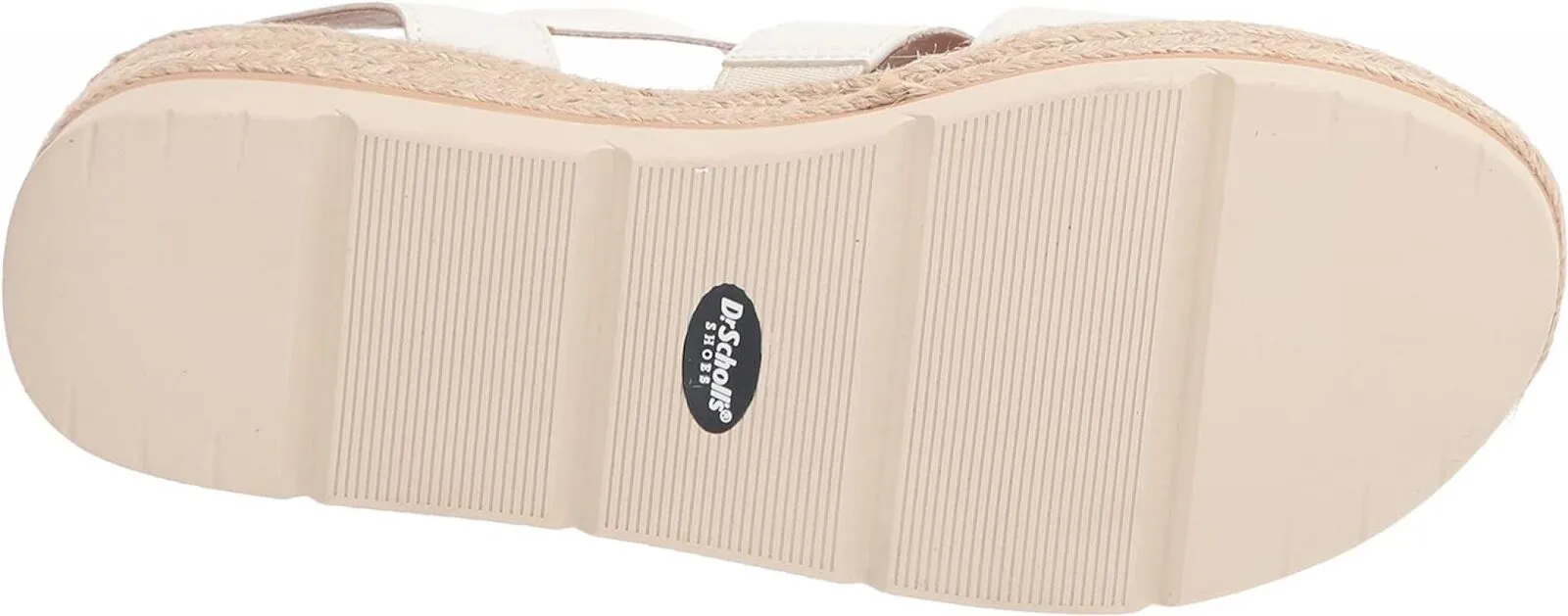 Dr. Scholl's Shoes Once Twice Espadrille Platform Wedge Sandal White Smooth 6M