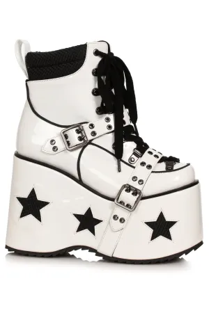 Ellie Shoes 500-SPACED Heel Platform Bootie with Star & Buckle Décor
