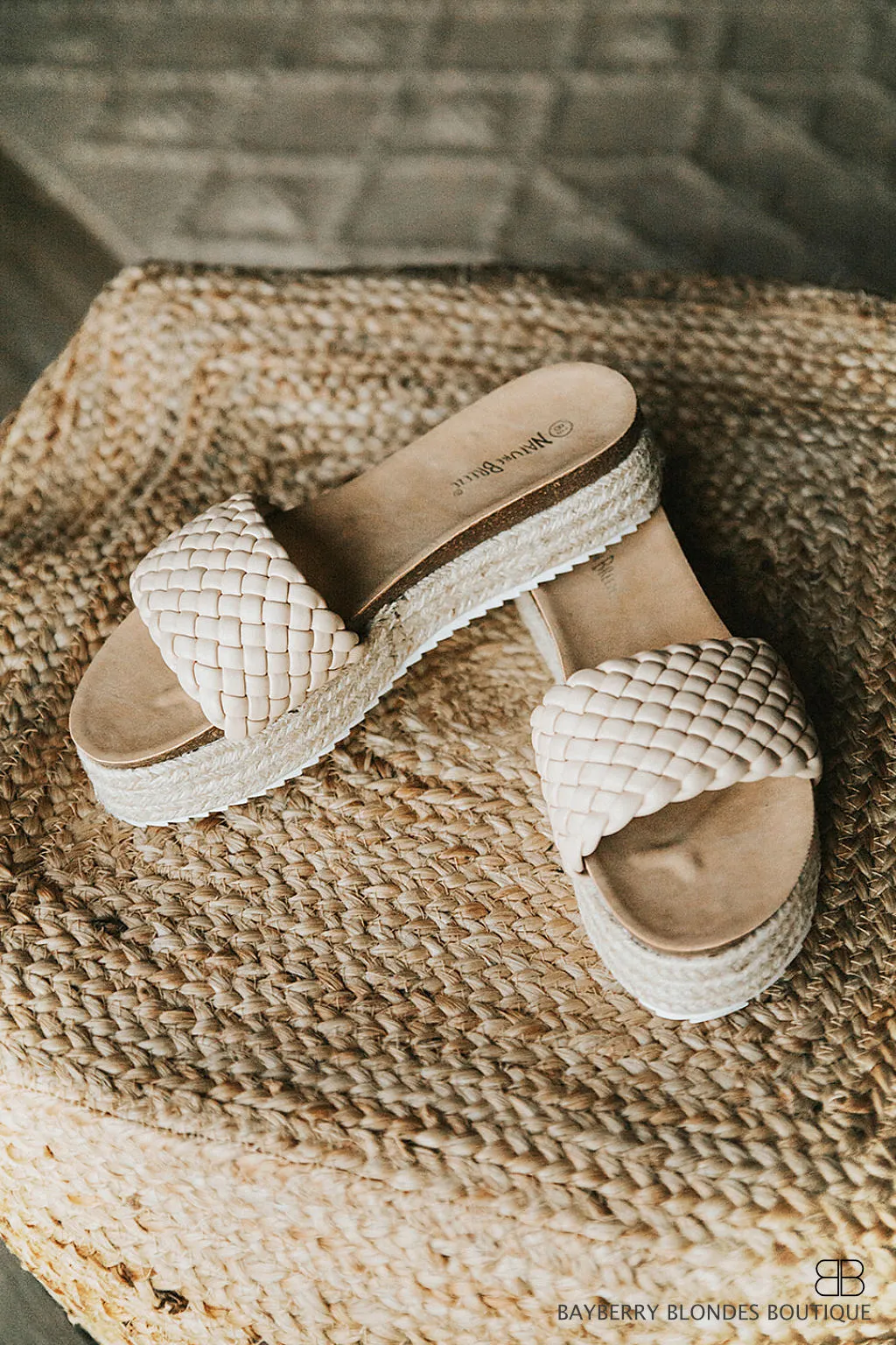 Espadrille Woven Wedge -Light Beige