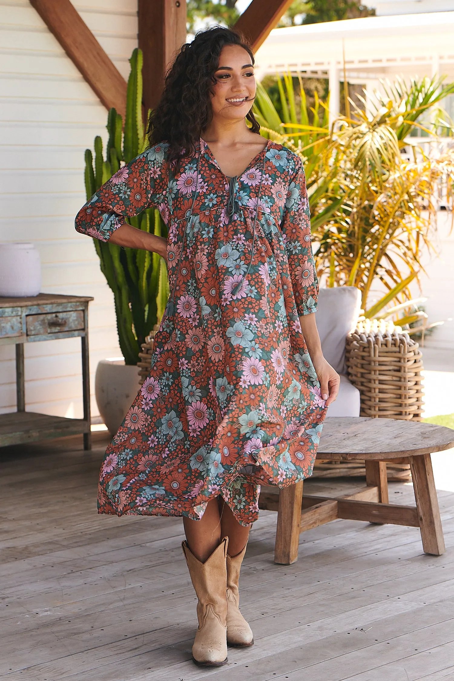 Garden of Dreams Print Penny Midi Dress