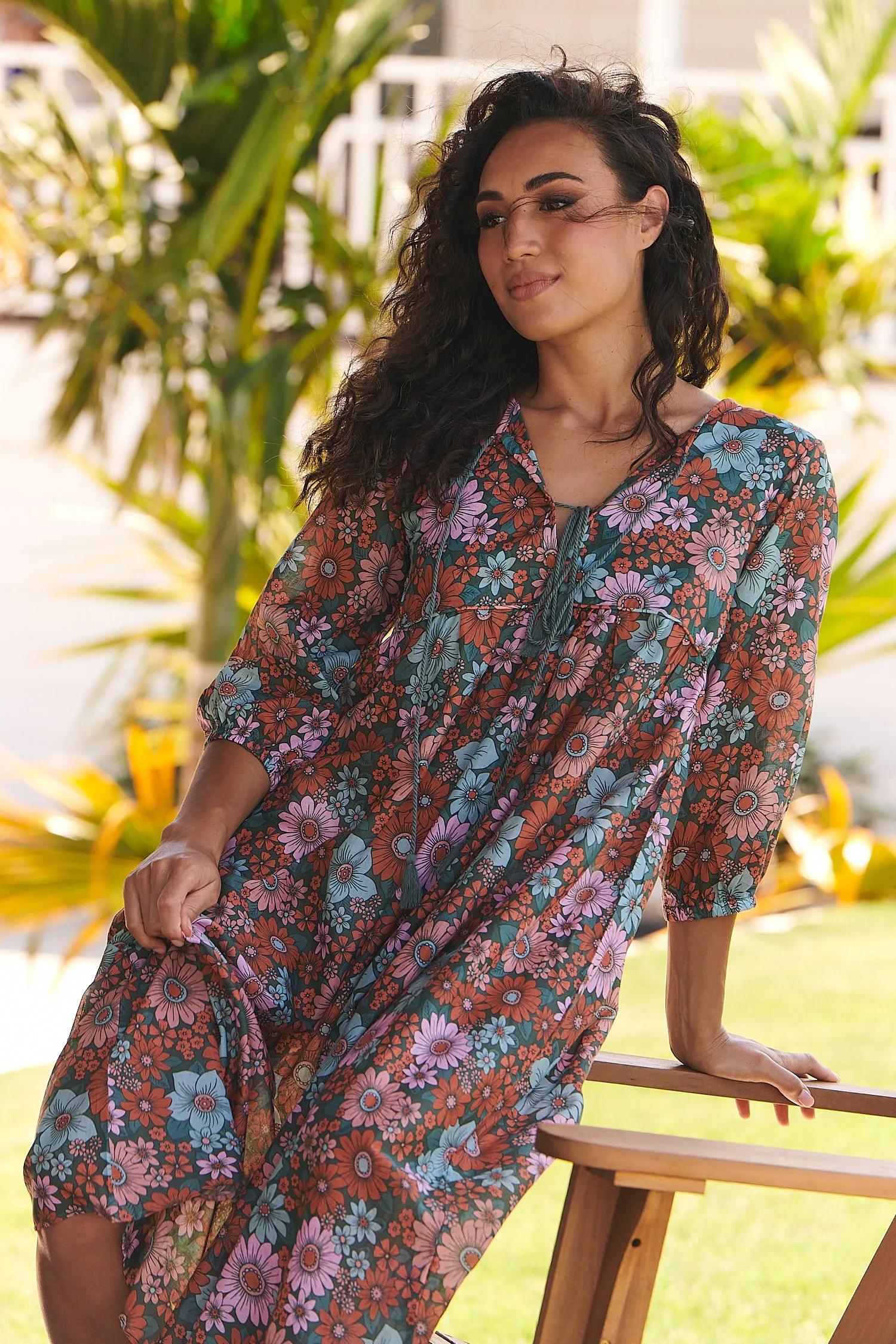 Garden of Dreams Print Penny Midi Dress