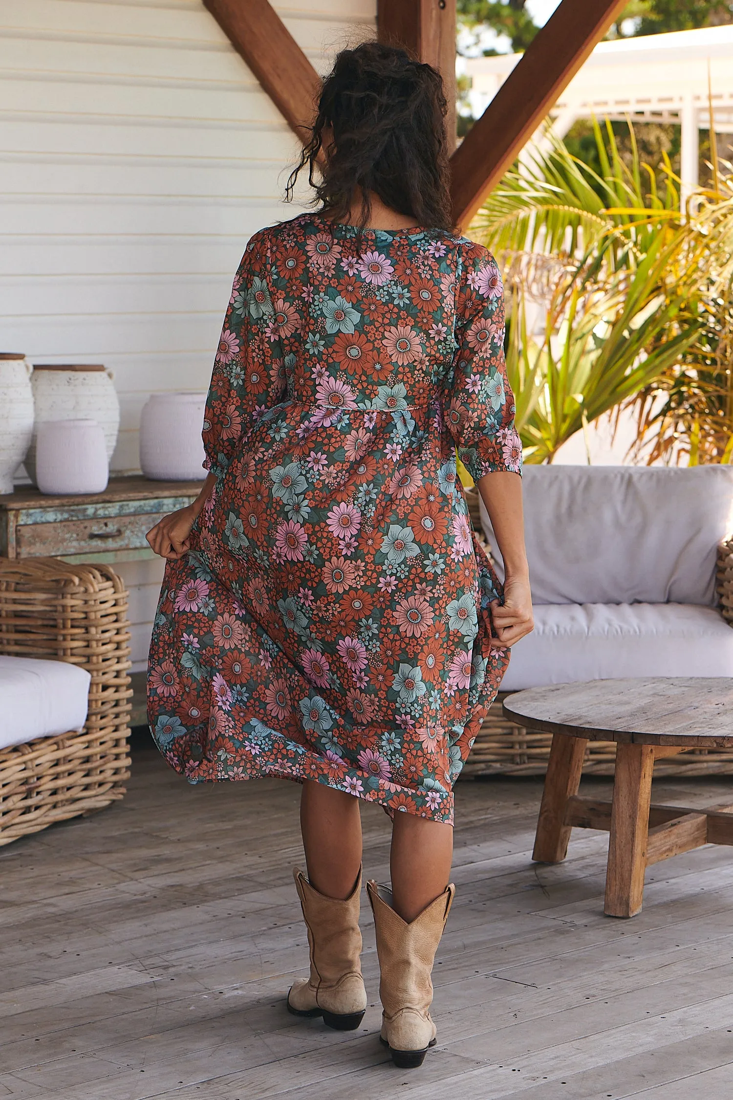 Garden of Dreams Print Penny Midi Dress