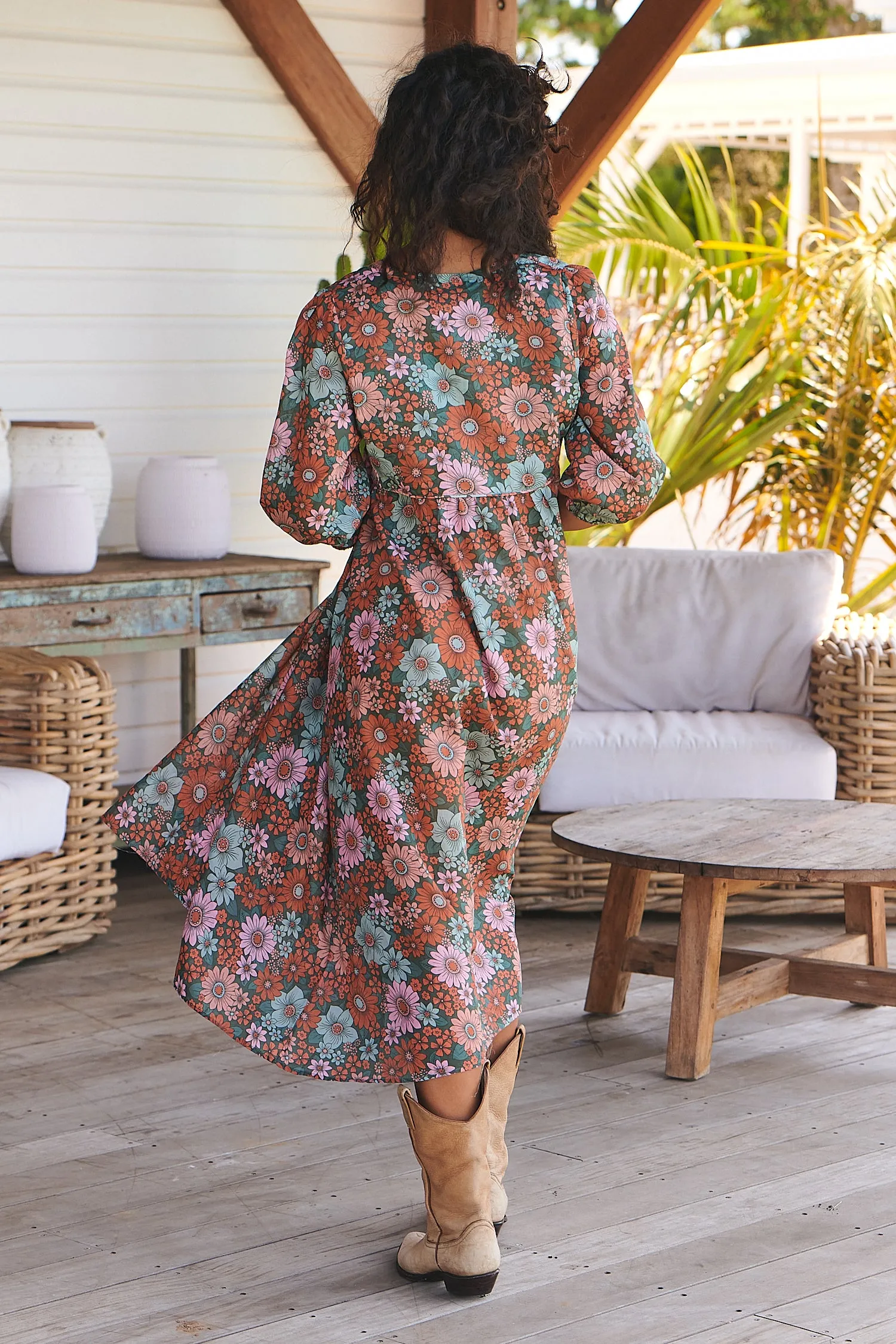 Garden of Dreams Print Penny Midi Dress