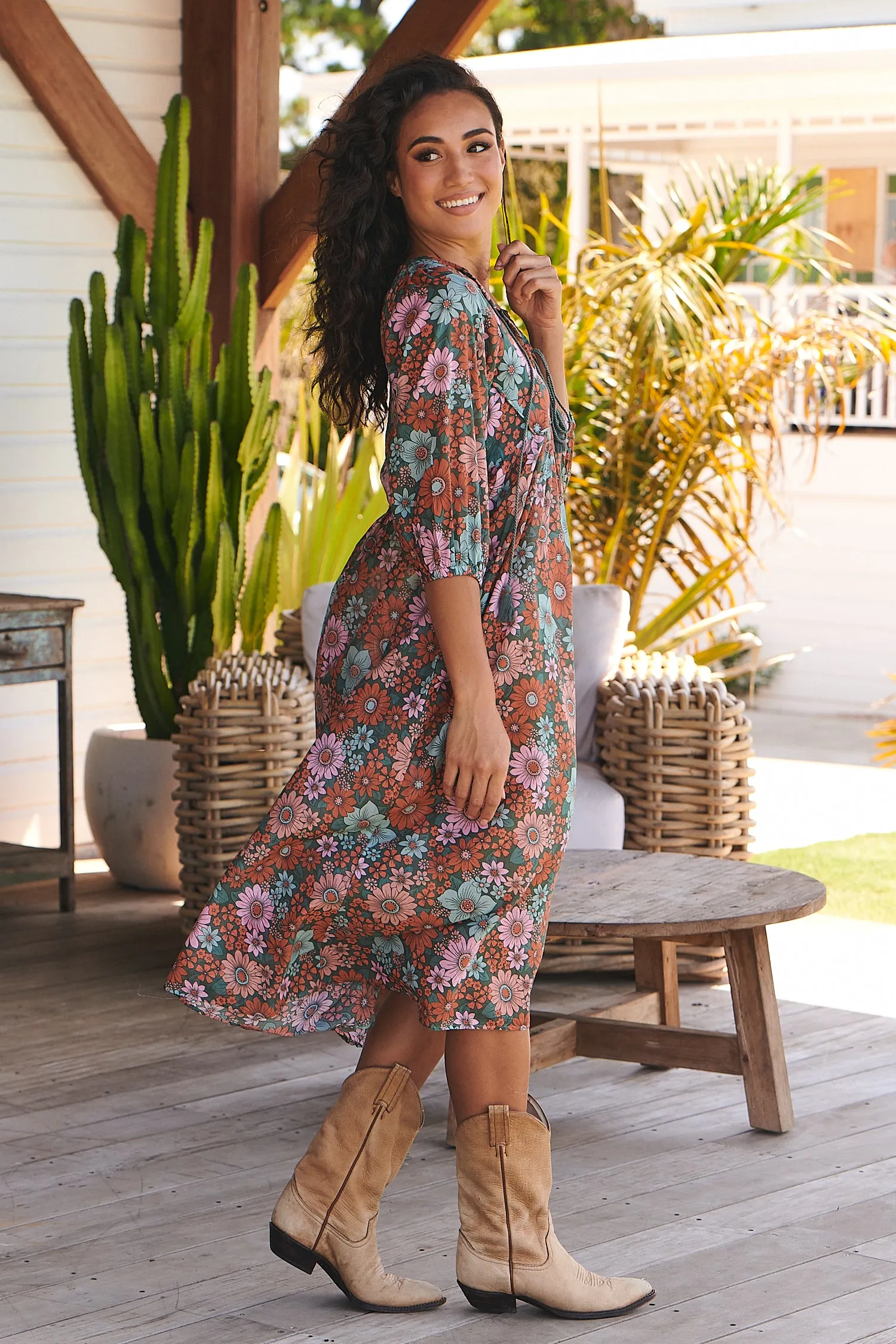 Garden of Dreams Print Penny Midi Dress