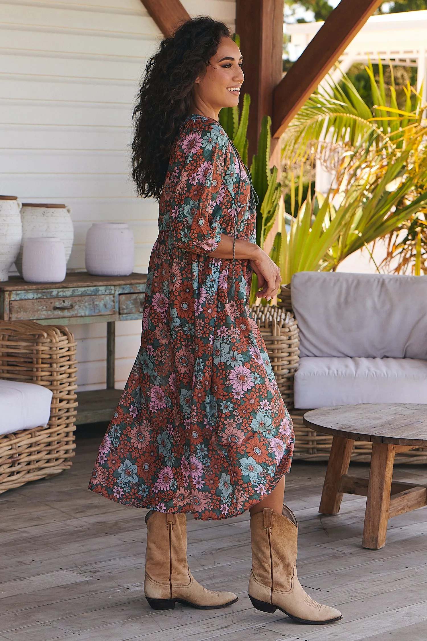 Garden of Dreams Print Penny Midi Dress
