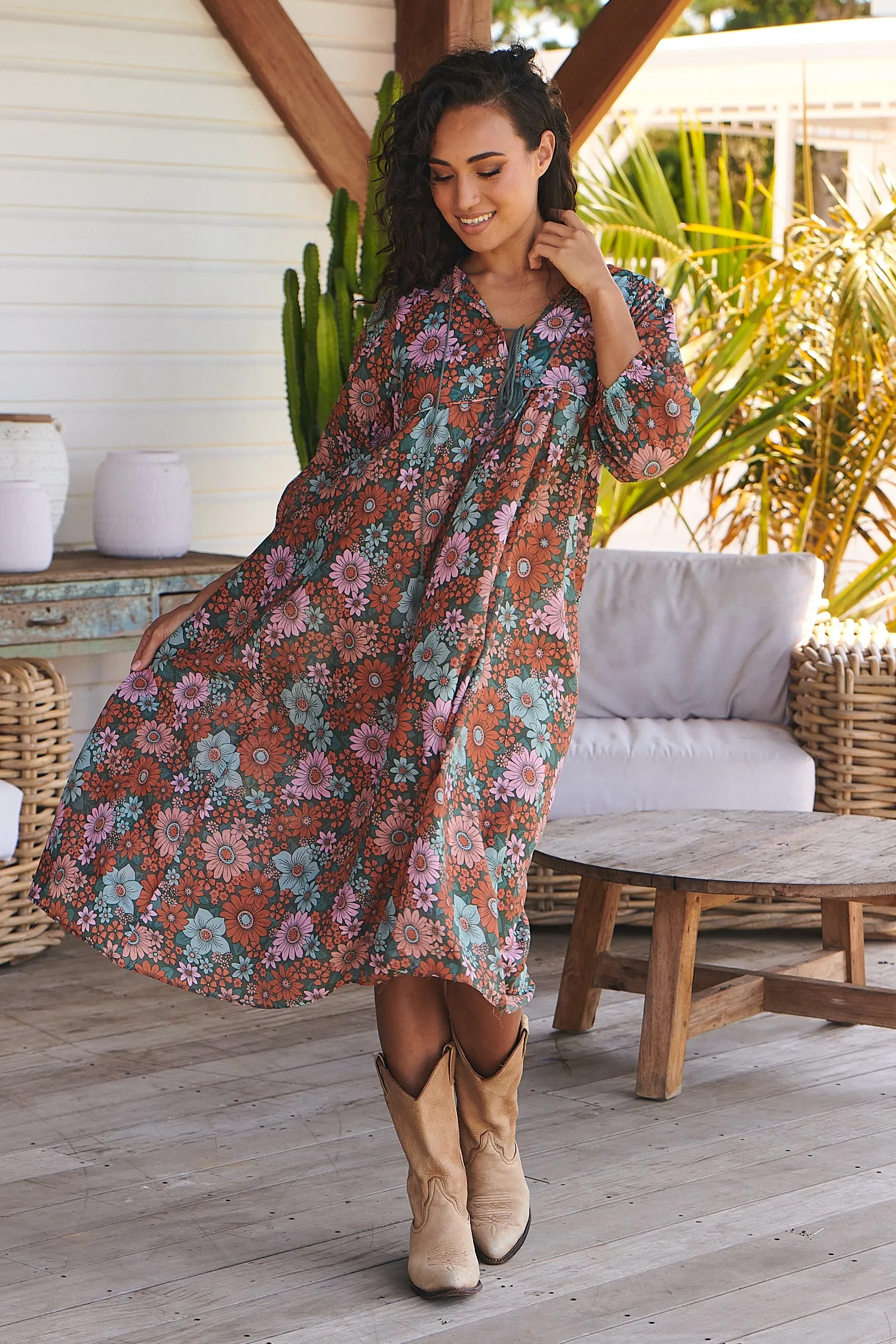 Garden of Dreams Print Penny Midi Dress