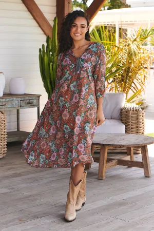 Garden of Dreams Print Penny Midi Dress