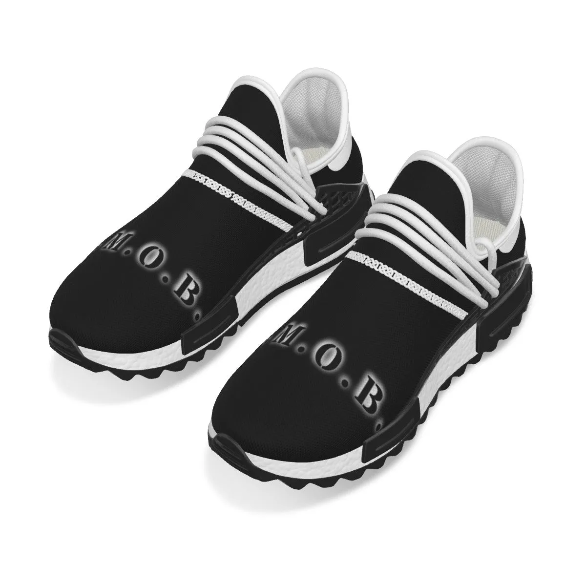 G.M.O.B. Men's Mesh Sneakers (Black/White)