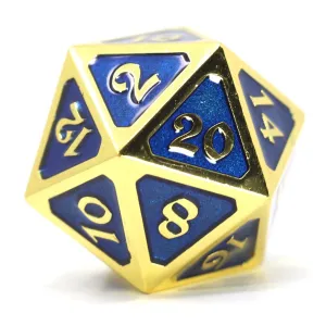 Gold W/ Sapphire d20 Spin Down