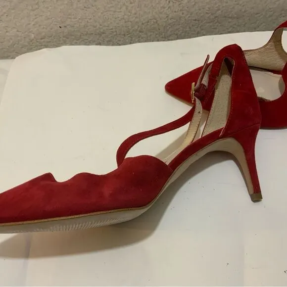 Gorgeous Red Louise et Cie shoes suede low heels size 8