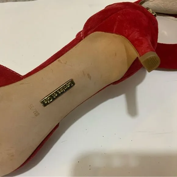 Gorgeous Red Louise et Cie shoes suede low heels size 8