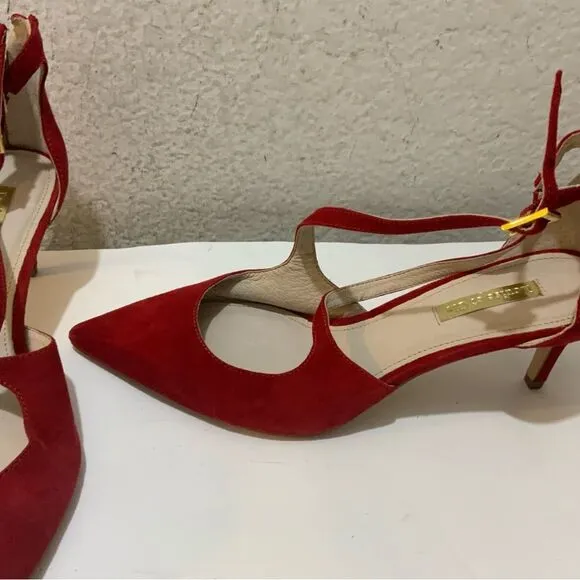 Gorgeous Red Louise et Cie shoes suede low heels size 8