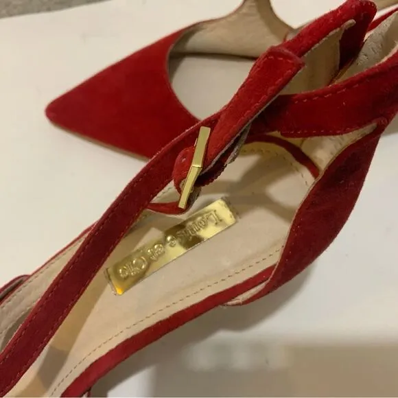 Gorgeous Red Louise et Cie shoes suede low heels size 8