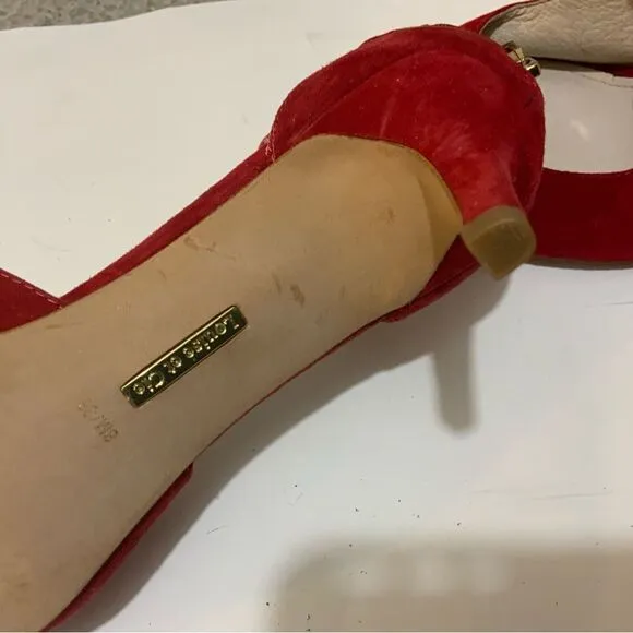 Gorgeous Red Louise et Cie shoes suede low heels size 8