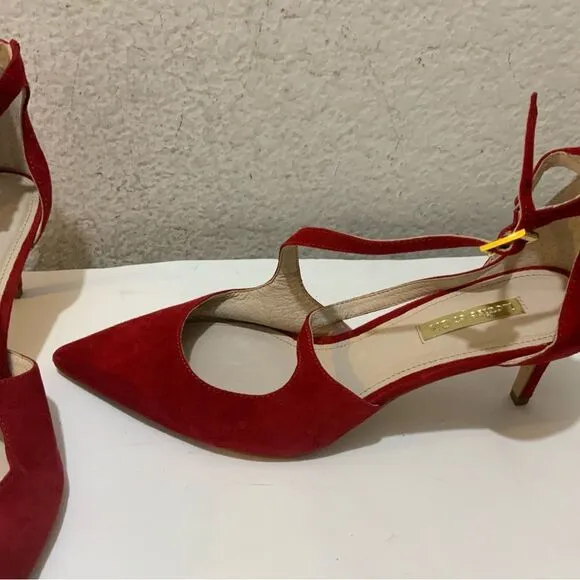 Gorgeous Red Louise et Cie shoes suede low heels size 8