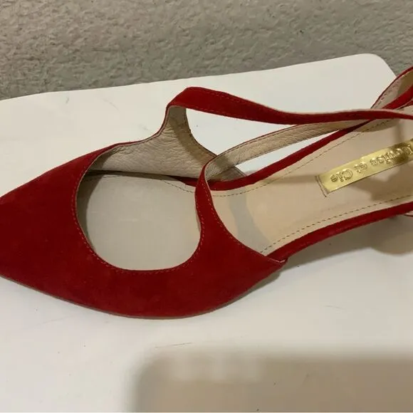 Gorgeous Red Louise et Cie shoes suede low heels size 8