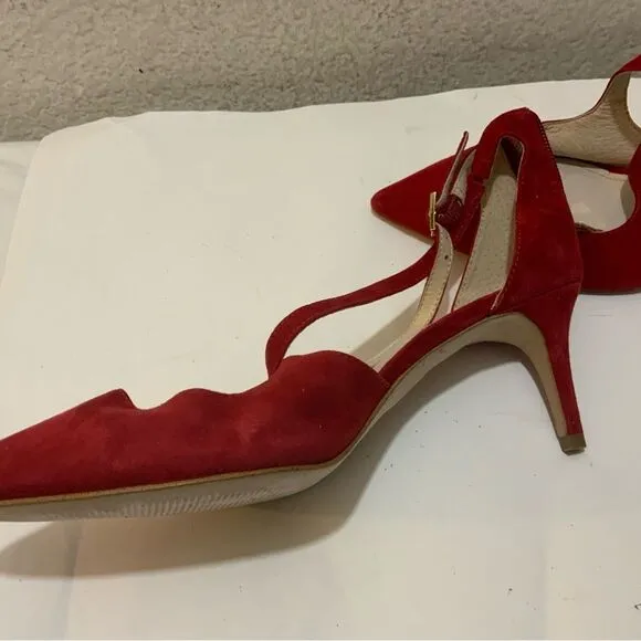 Gorgeous Red Louise et Cie shoes suede low heels size 8