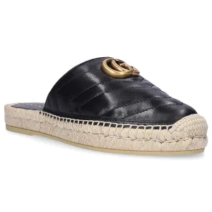Gucci Leather Espadrille Sandal in Black