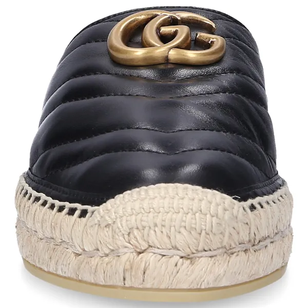 Gucci Leather Espadrille Sandal in Black