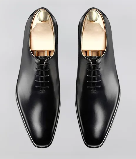 Handmade Black Leather Oxford Dress Shoes