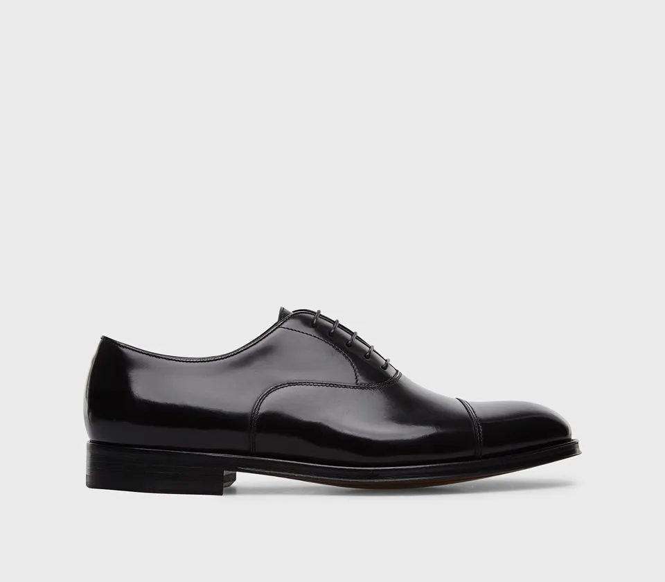 Handmade Black Leather Oxfords Dress Shoes for Men