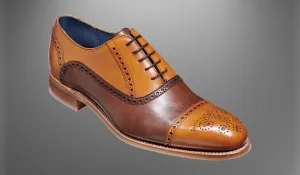 Handmade Brown and Tan Leather Brogue Dress Shoes