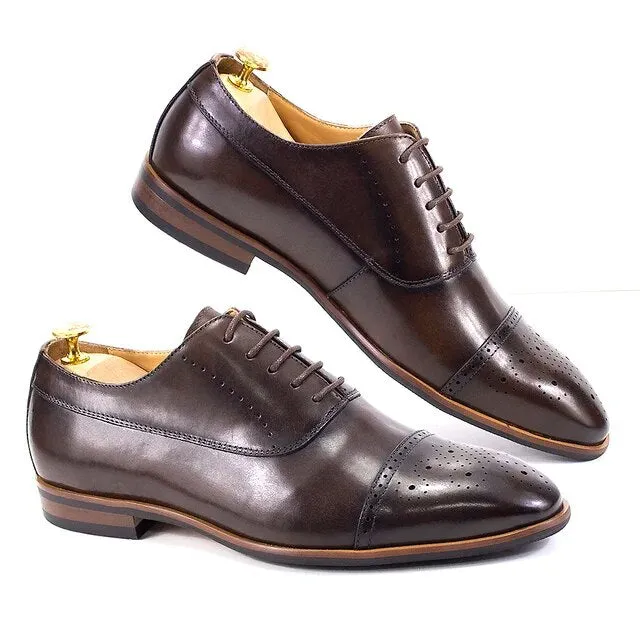 Handmade Classic Wingtip Oxfords Brogue Shoes