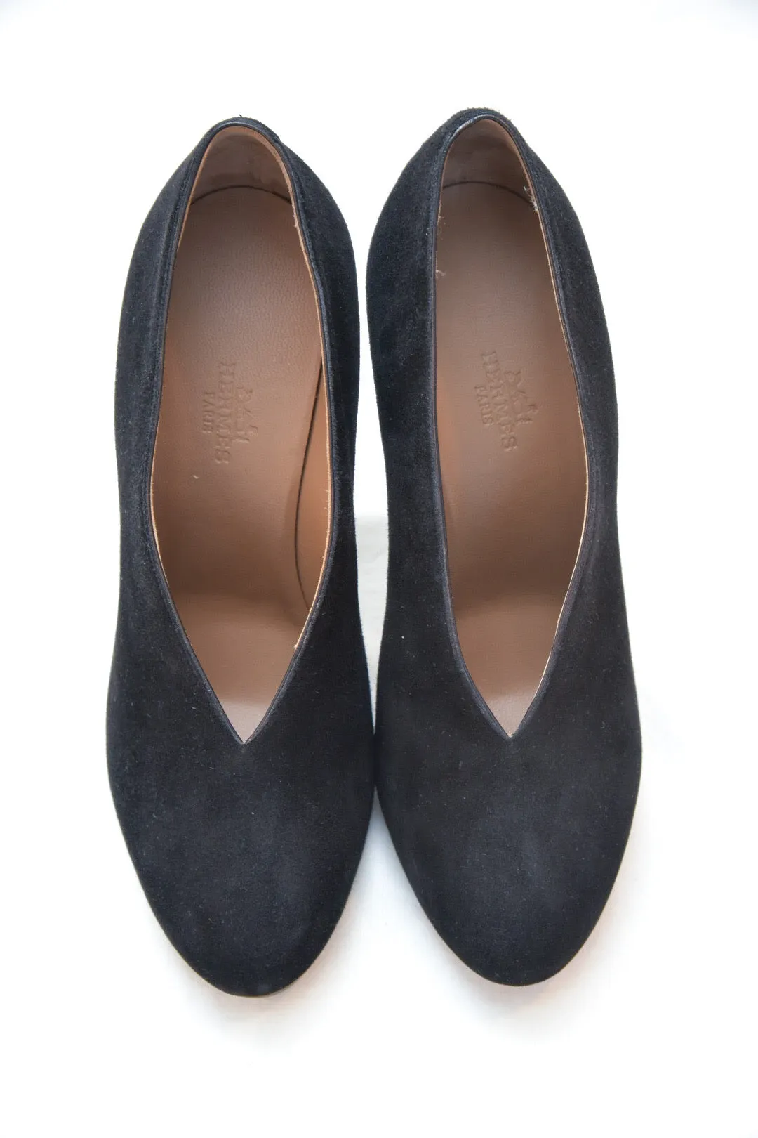 Hermes Black Suede Heel