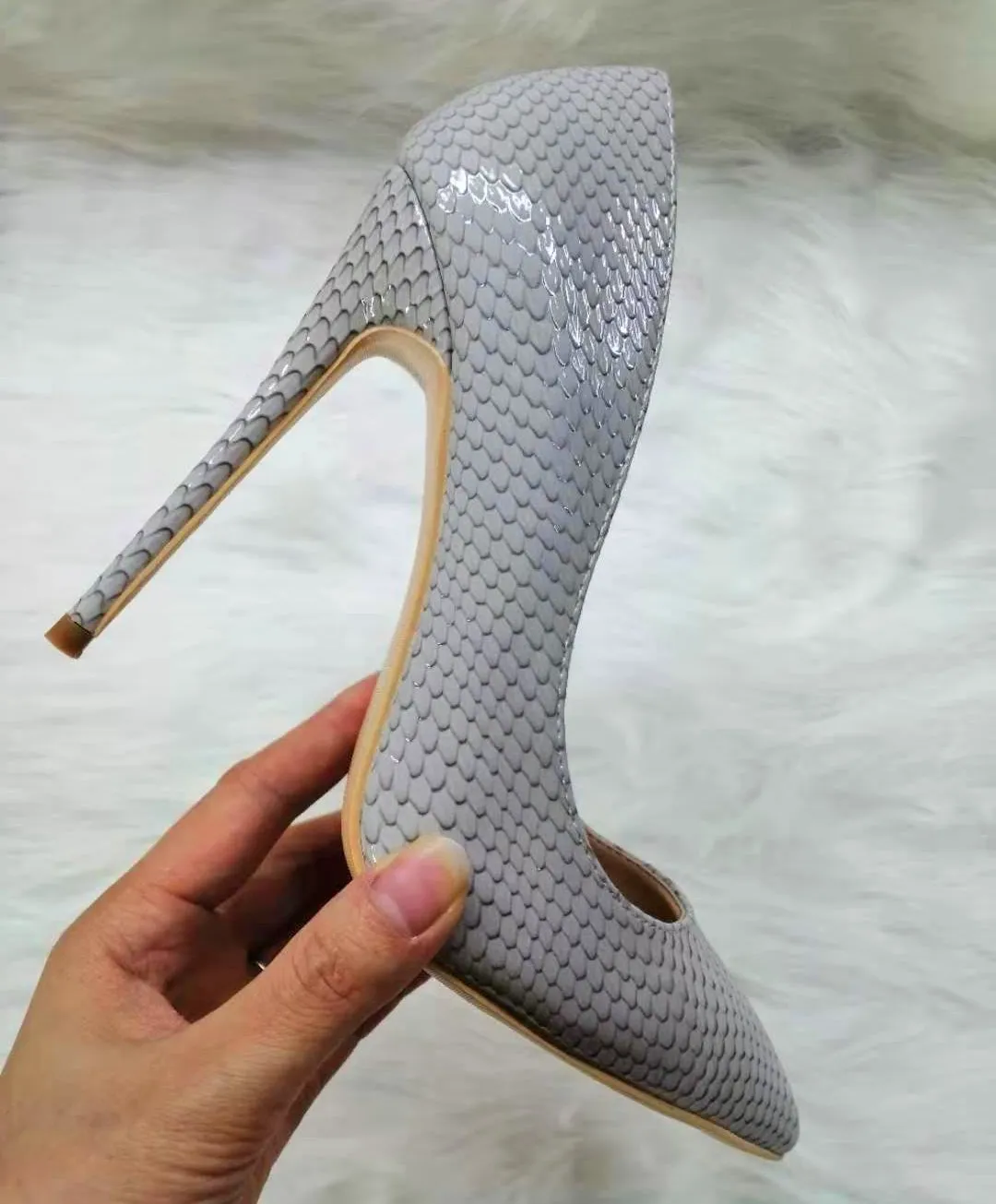 High Heels with Snakeskin Patterns Fashion Women Party Shoes