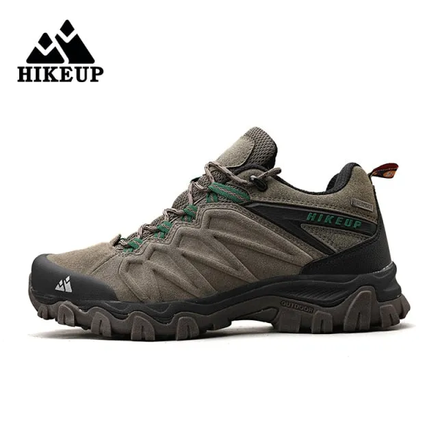 HIKEUP Summer Leather Hiking Shoes Sport Climbing Trekking Hunting Sneakers