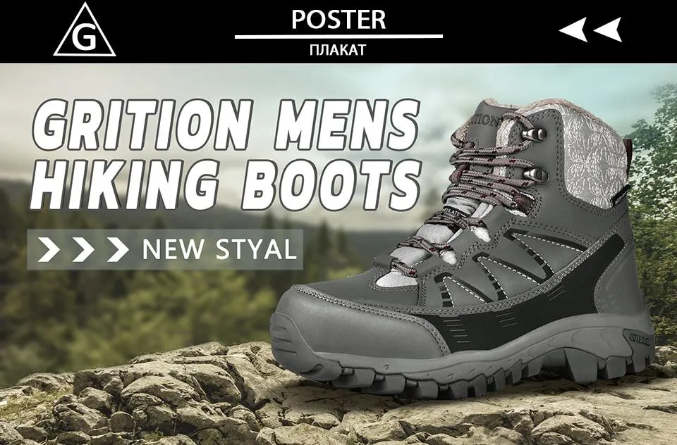 Hiking Shoes Waterproof Mountain Keep Warm Non-slip PU Leather Snow