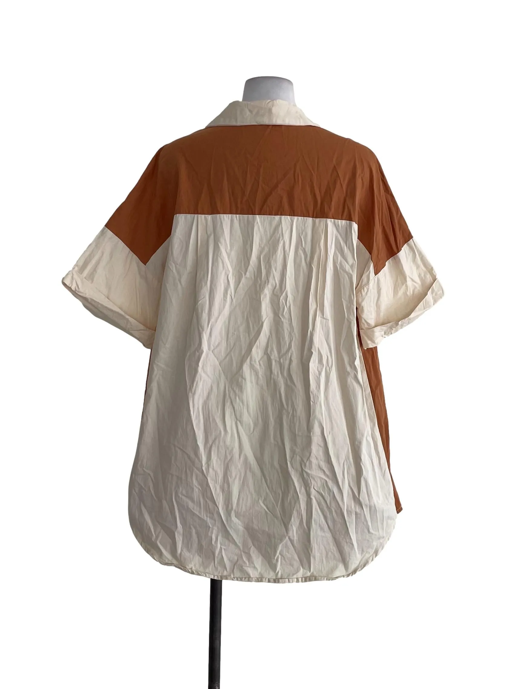 Honey Two Tone Oxford Oversized Shirt Dress