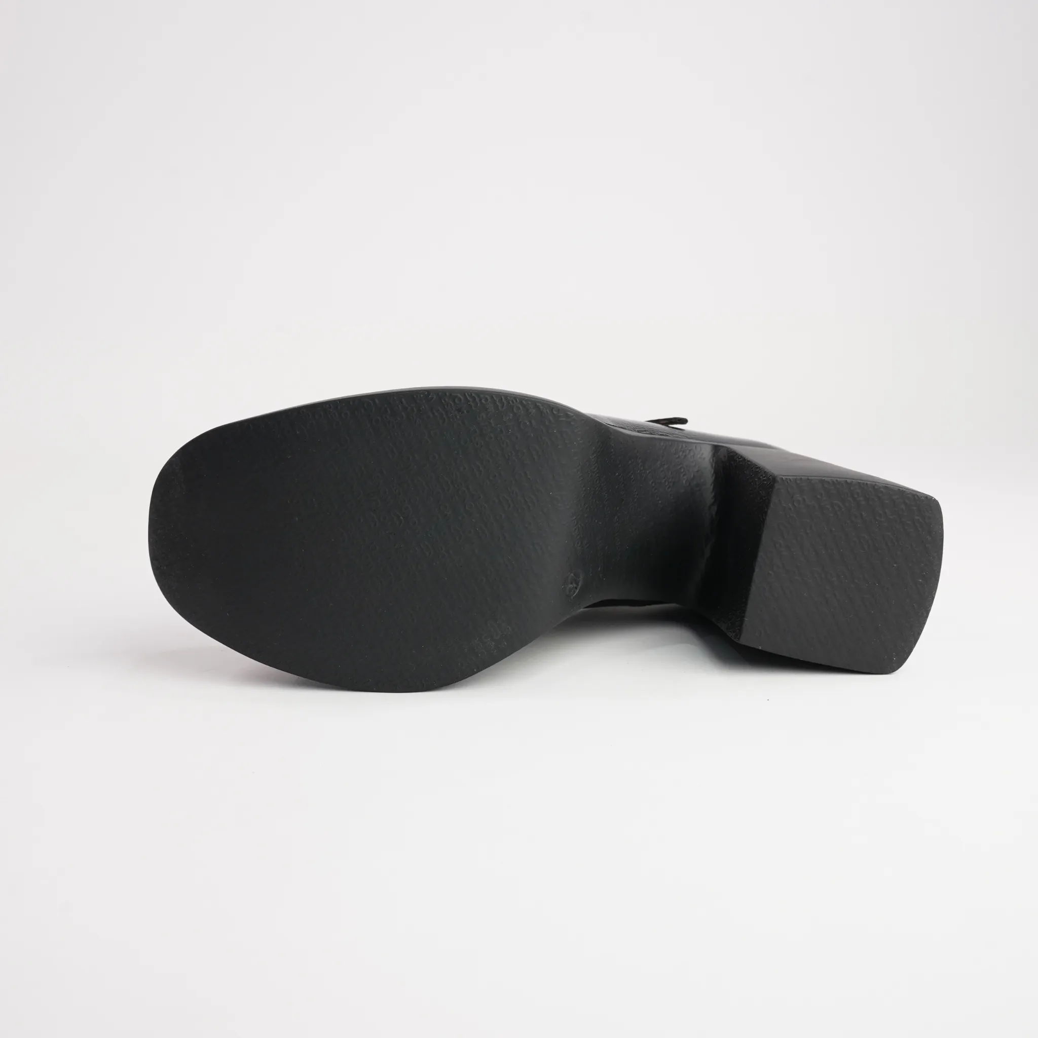Indira Black Leather Heels