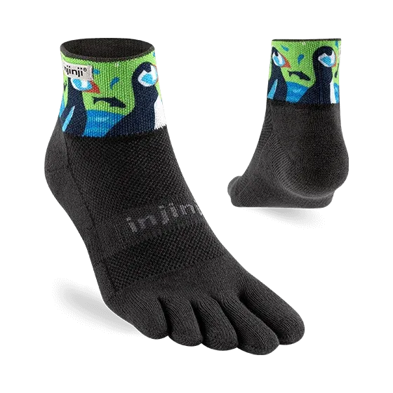 Injinji Artist Designed Mens Mini-Crew Socks - Puffins