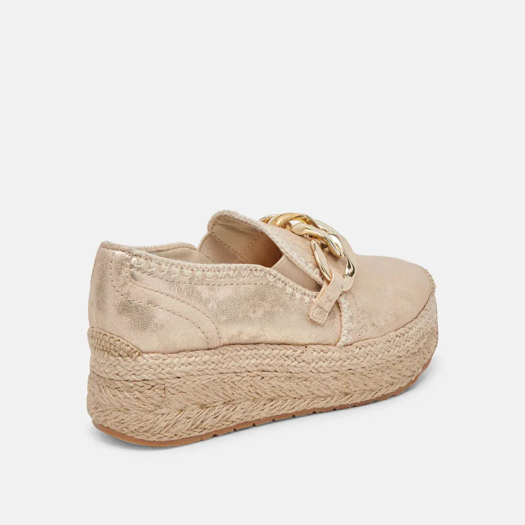 Jhenee Espadrille (Gold Nubuck)