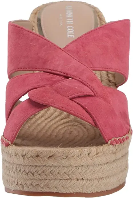 Kenneth Cole Women's Women's Espadrille, Wedge Sandal, Coral, 9