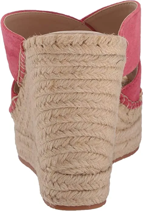 Kenneth Cole Women's Women's Espadrille, Wedge Sandal, Coral, 9