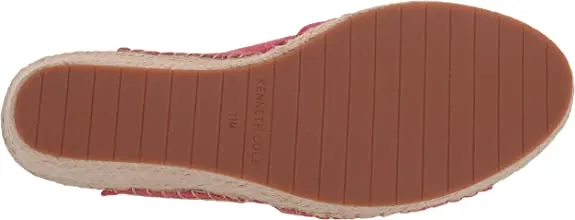 Kenneth Cole Women's Women's Espadrille, Wedge Sandal, Coral, 9