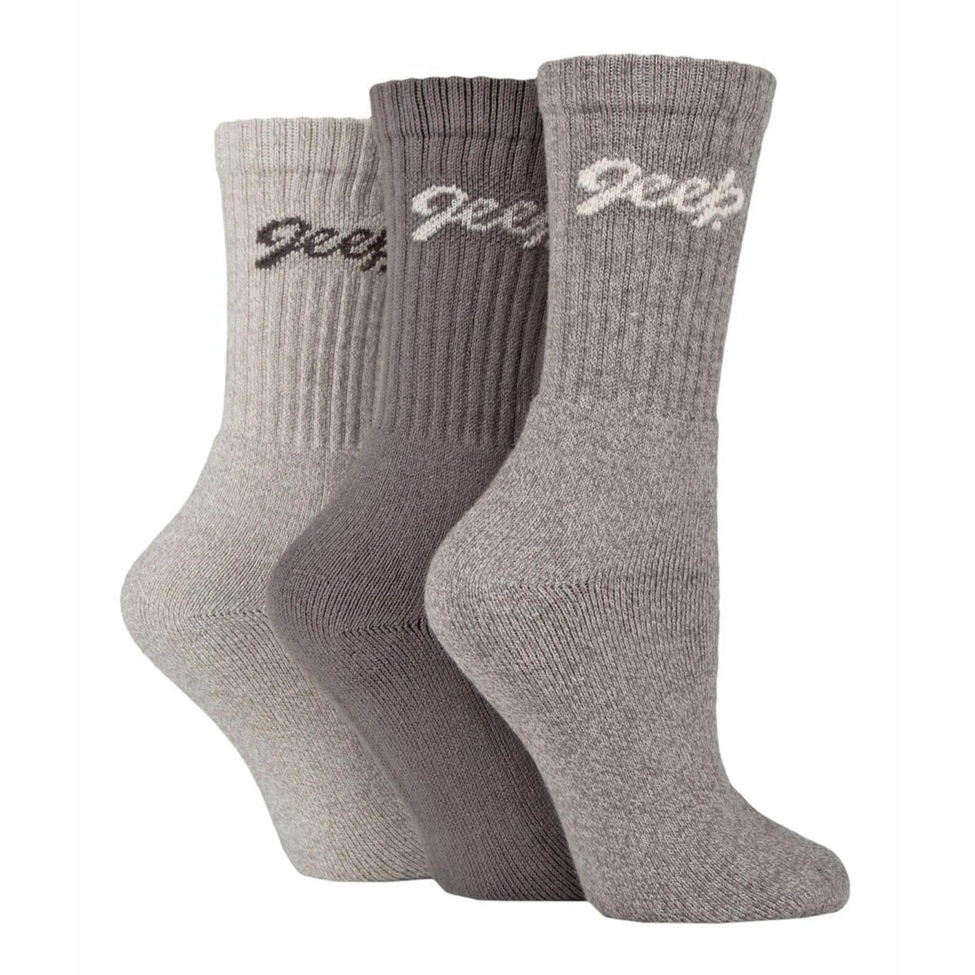 Ladies Ribbed Outdoor Boot Socks - 3 Pack, Reinforced Heel and Toe Hiking Socks