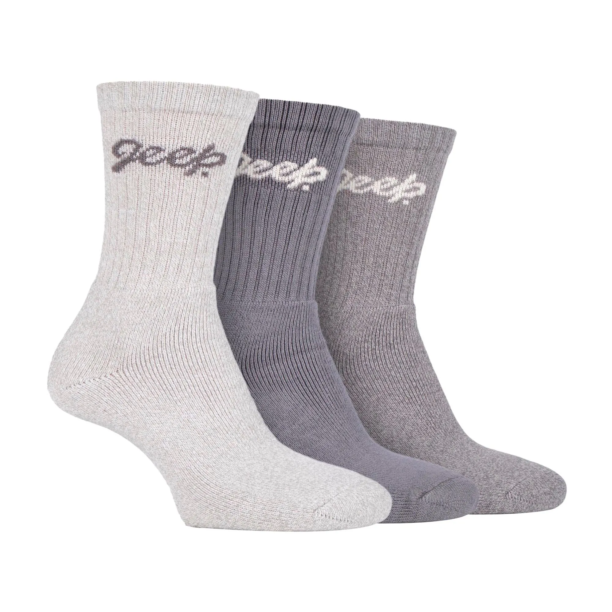 Ladies Ribbed Outdoor Boot Socks - 3 Pack, Reinforced Heel and Toe Hiking Socks